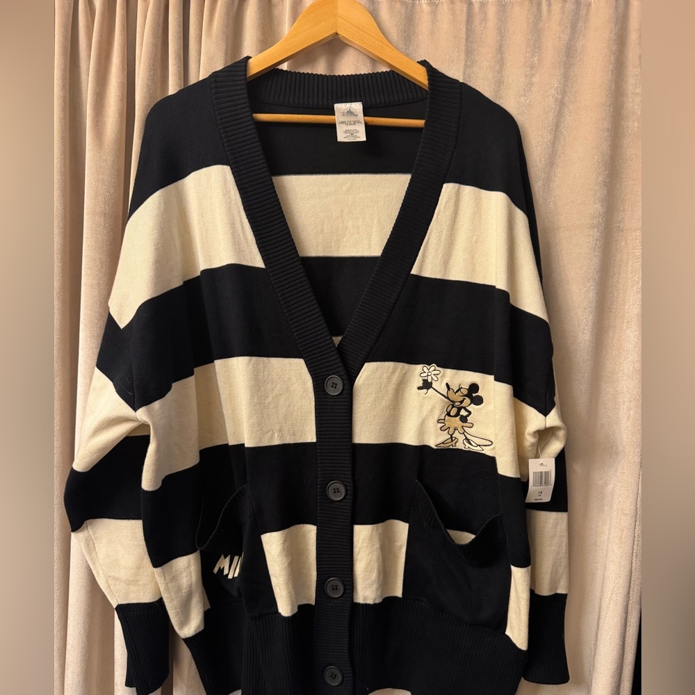 Disney Minnie Mouse Striped Cardigan XL NWT